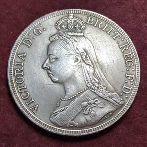 イギリス　銀貨　1887年　ヴィクトリア女王　ハノーヴァー朝第6代女王 初代インド皇帝（女帝）古錢　貿易銀　大型銀貨 