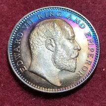 イギリス　1907年　EDWARD　VⅡ　エドワード7世 イギリス領海峡植民地 希少　小型銀貨 貿易銀 _画像2
