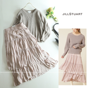 JILL by JILL STUART ジルスチュアート★大人可愛い♪ニットトップス＆ティアードロング丈スカートセットアップ