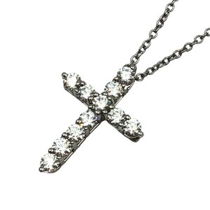 ティファニー TIFFANY＆CO スモールクロス ダイヤネックレス Pt950 Pt950 ジュエリー 中古