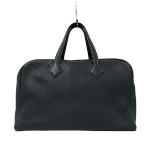  Hermes HERMES Victoria 43 *K. черный серебряный металлические принадлежности toliyonkre man s сумка "Boston bag" женский б/у 