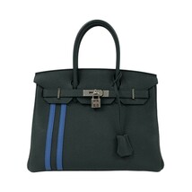 エルメス HERMES バーキン30 オフィサー C刻 ヴェールシプレ×ブルーゼリージュ シルバー金具 トゴ/スイフト ハンドバッグ 中古_画像1