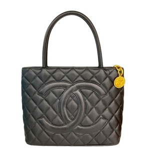 シャネル CHANEL 復刻トート M61667 ブラック ゴールド金具 キャビアスキン トートバッグ レディース 中古