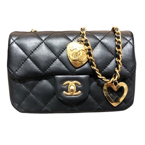 シャネル CHANEL ミニマトラッセ20 AS3456 ブラック/GD金具 ラムスキン ショルダーバッグ レディース 中古