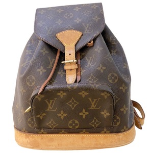 ルイ・ヴィトン LOUIS VUITTON モンスリMM M51136 ブラウン　ゴールド金具 モノグラム リュック・デイパック レディース 中古