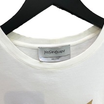 サンローラン SAINT LAURENT プリントTシャツ ホワイト コットン 半袖Ｔシャツ レディース 中古_画像4