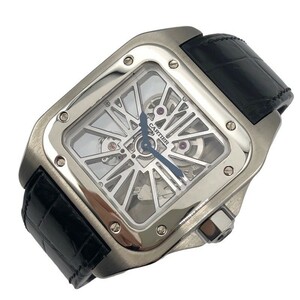 カルティエ Cartier サントス100 スケルトンウォッチ XL W2020018 Pd950 腕時計 メンズ 中古