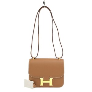 エルメス HERMES コンスタンス３ ミニ U刻 ゴールド ゴールド金具 エプソン ショルダーバッグ レディース 中古