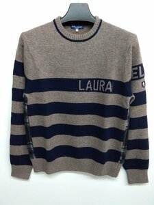 セーター 40％OFF Laura Ｆelice 秋冬物 ボーダー＆チェック(48)L 新品 送料無料