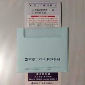 東京テアトル株主優待券綴り（映画招待券4枚、提示証1枚、男性名義）１冊★送料無料