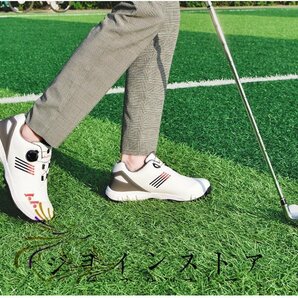 美品 ゴルフシューズ メンズ スパイクレス 兼用 ゴルフ 靴 軽量 軽い 紐タイプ スニーカータイプ スパイクレスシューズ カジュアルの画像7