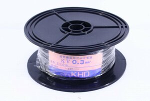 ●【未使用】KHD ビニル電線 0.3mm2 条長200m 通信機器用 ケーブル 黒【10905766】