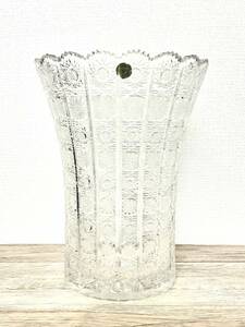 【訳あり】ボヘミア クリスタルグラス(ボヘミアングラス) 花瓶 フラワーベース (30cm)
