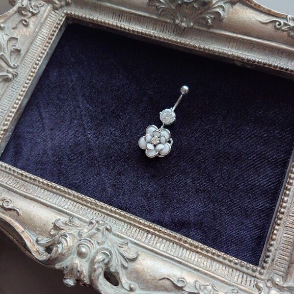 へそピアス(サージカルステンレス) 14G カメリア