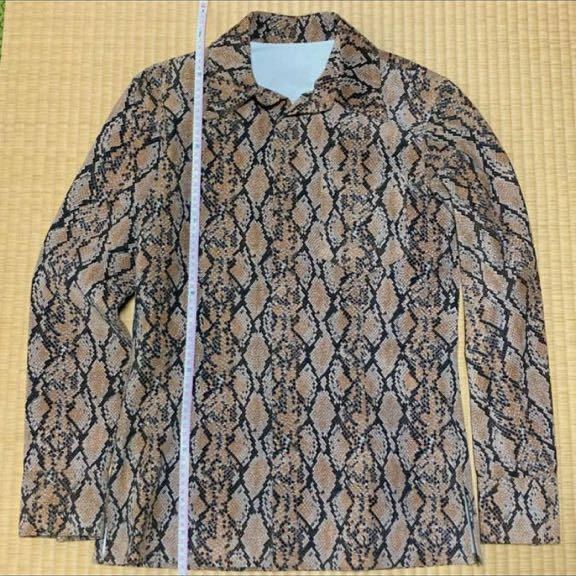 イサムカタヤマバックラッシュ　蛇柄スウェードヌバックピッグレザーシャツ　サイズ1