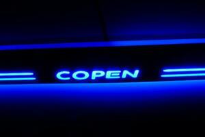 コペン　LA400　LEDスカッフプレート Copen　青　ブルー　流れる