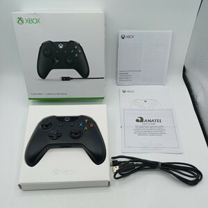 A027　★Microsoft XBOX ONE ワイヤレス・コントローラー ブラック 箱・説明書・USBケーブル付き 簡易チェック済 動作品 現状品 