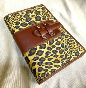  library book@ size [ book cover ] cloth # Leopard pattern # electric outlet belt 