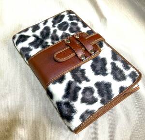  library book@ size [ book cover ] imitation leather short wool ip# leopard print # electric outlet belt 
