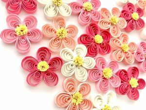 【梅の花】 パーツ 花 ペーパークイリング ペーパーフラワー ボタニカル ハンドメイド おうち時間 クイリング