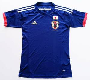 2014年 円陣 adidas アディダス 日本代表 1st 半袖ホームユニフォーム(青M相当)