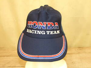 HONDA　ホンダ　HONDA　RACING TEAM　キャップ　野球帽　Fサイズ（調整あり）企業チームロゴ帽子　ブルー　中古品　