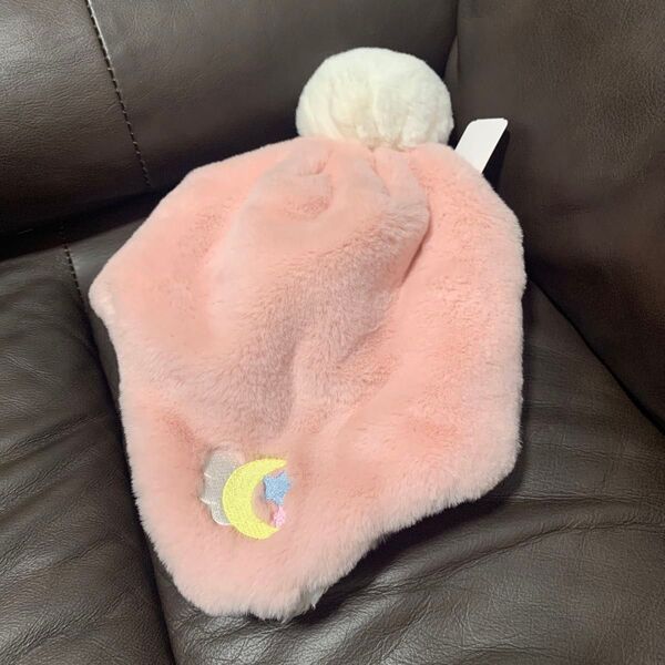 ニット帽 子供 キッズ帽子 防寒 雪遊び用 もこもこ 3歳 新品 美品