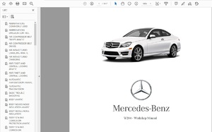 メルセデスベンツ　Cクラス　W204 (2008-2014) C-class　ワークショップマニュアル&配線図 整備書