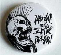 ZMIV - Banzai ! Here's "Zmiv" Beware ! 缶バッジ 40mm #Dutch #80's cult killer punk rock #custom buttons_画像1