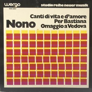 Luigi Nono - Canti Di Vita E D'Amore Per Bastiana Omaggio A Vedova 現代音楽 電子音楽