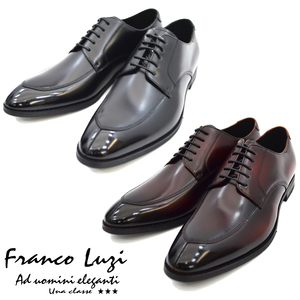 ▲FRANCO LUZI フランコ ルッチ 2000 ビジネスシューズ Uチップ 紳士靴 革靴 メンズ ブラック Black 黒 25.0cm (0910010549-bk-s250)
