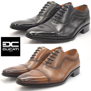 ▲ANTONIO DUCATI アントニオ ドゥカティ 1173 ビジネスシューズ ストレートチップ 本革 革靴 ブラック Black 26.5cm (0910010046-bk-s265)