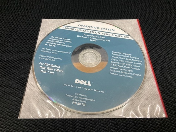 送込 DELL Windows7 professional SP1 Pro SP1 32-Bit DVD　
