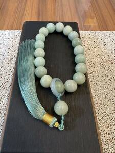 Z-028.. futoshi . natural sphere stone beads .. Buddhist altar fittings better fortune amulet 