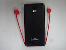 (く-L-1747) モバイルバッテリー 10000mAh Lettop Input DC5V2A Output DC5V 2A 動作確認済 中古品_画像6