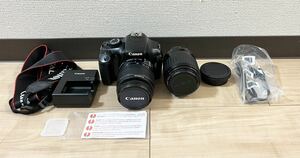 【希少品】CANON EOS KISS X50 レンズキット EF-s 18-55mm 1:3.5-5.6 IS / 80-200mm 1:4.5-5.6 キャノン 動作品