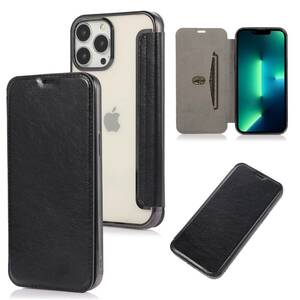 iPhone 12 mini clear case iPhone 12 Mini leather case iPhone 12 mini cover transparent notebook type black 