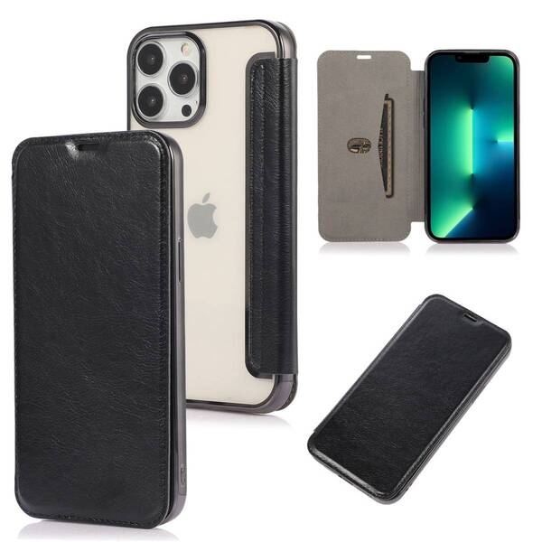 iPhone 11 レザーケース アイフォン11 ケース iPhone11 レザーケース カード収納 透明 手帳型 ブラック