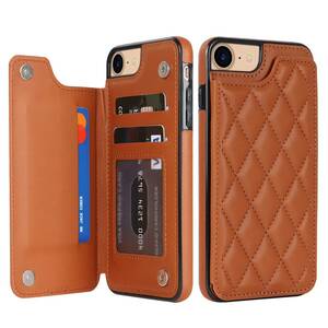 iPhone SE3 quilting case iPhone SE2 leather case iPhone 7/8 case iPhone7ka Barker do storage Brown 