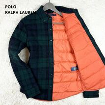 【現行タグ 美品】 POLO RALPH LAUREN 【希少ブラックウォッチ 】 ポロラルフローレン ダウンシャツ 長袖 エルボーパッチ アルパカ 羊毛_画像1