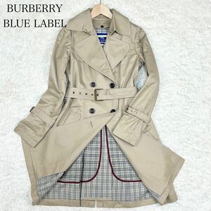 【極美品】 BURBERRY BLUE LABEL バーバリーブルーレーベル トレンチコート ロングコート ライナー 着脱式 ノバチェック ベルト類完備