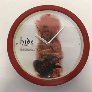 ☆hide 壁掛け時計 X JAPAN 直径約28ｃｍ ヒデ レア希少 コレクション 音楽 バンド ギタリスト エックス