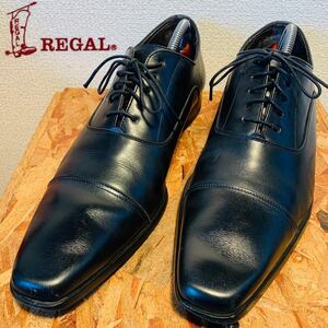 (432)REGAL リーガル Y915【25.5cm】黒 ビジネスローファー ストレートチップ ビジネスシューズ 革靴 紳士靴 