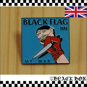 英国 インポート Pins ピンズ ピンバッジ イギリス UK GB BLACK FLAG ブラック フラッグ アナーキー ハードコア PUNK パンク 650