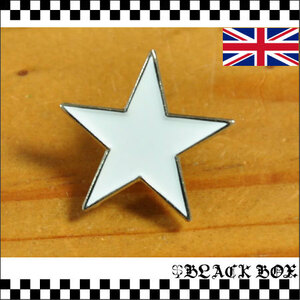 英国 インポート Pins ピンズ ピンバッジ ラペルピン 画鋲 星 PUNK ROCK パンク ロック ライダース イギリス GB ENGLAND ホワイト 621