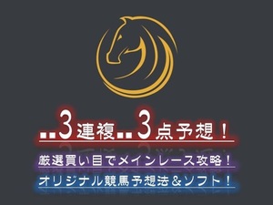 ■■3連複■■ 3点でメインレース攻略！ 高配当も多数的中！ 競馬予想法＆ソフト！ 