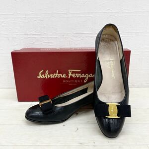 1298◎ ① イタリア製 Salvatore Ferragamo サルヴァトーレ フェラガモ 靴 パンプス ヒール ブラック レディース5