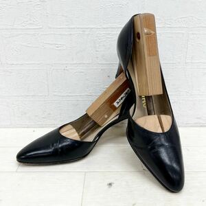 1298◎ ② イタリア製 Salvatore Ferragamo サルヴァトーレ フェラガモ 靴 シューズ パンプス ヒール ブラック レディース4.5