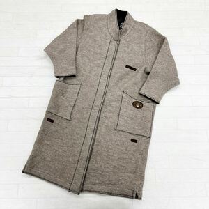 1299* Italiya ita задний tops длинный пальто с отложным воротником шерсть 100 casual бежевый женский 11