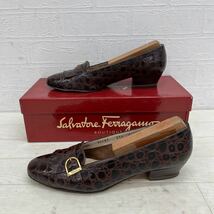 1298◎ イタリア製 Salvatore Ferragamo サルヴァトーレ フェラガモ 靴 パンプス ローファー タッセル ブラウン レディース6_画像2